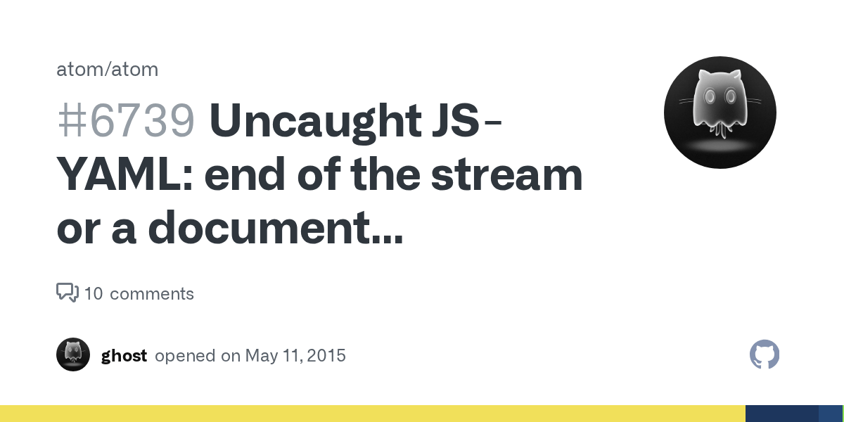 Uncaught JSYAML end of the stream or a document separator is expected
