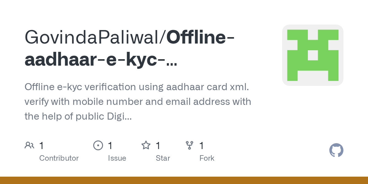 GitHub GovindaPaliwal/Offlineaadhaarekycverificationexample