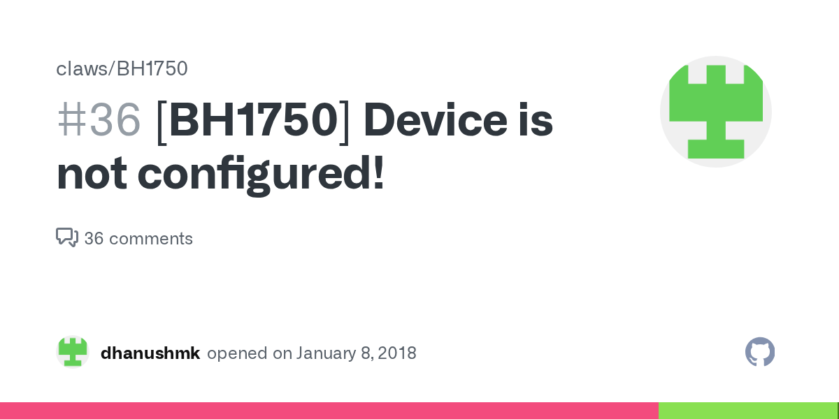 [BH1750] Device is not configured! · Issue 36 · claws/BH1750 · GitHub