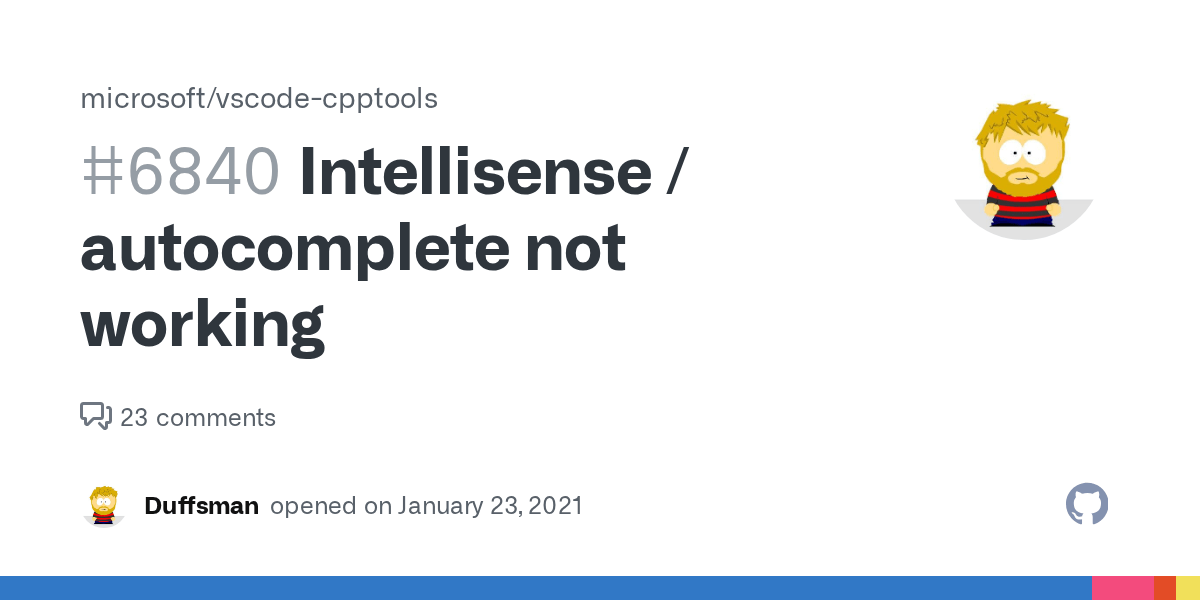 Intellisense / not working · Issue 6840 · microsoft