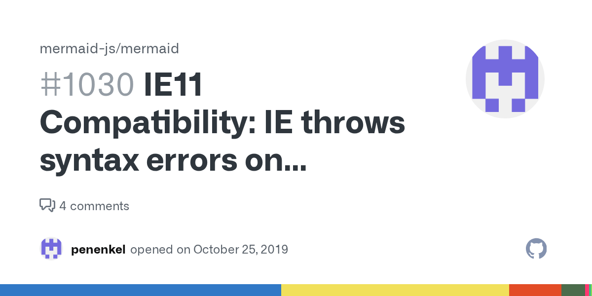 IE11 Compatibility IE throws syntax errors on mermaid.js · Issue 1030