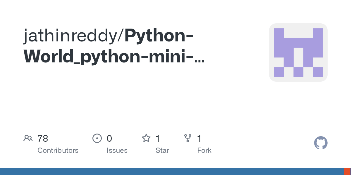 GitHub jathinreddy/PythonWorld_pythonminiprojects