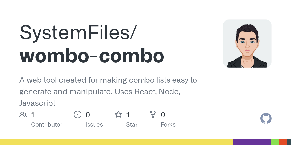 GitHub A web tool created for making combo
