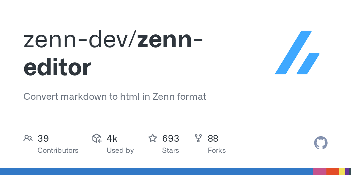 GitHub zenndev/zenneditor Convert markdown to html in Zenn format