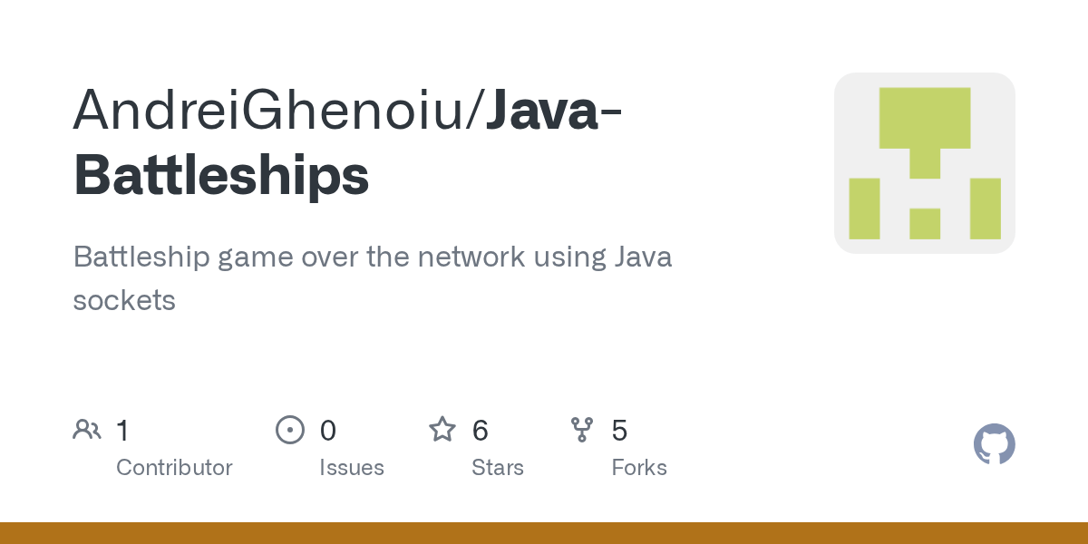 GitHub AndreiGhenoiu/JavaBattleships Battleship game over the