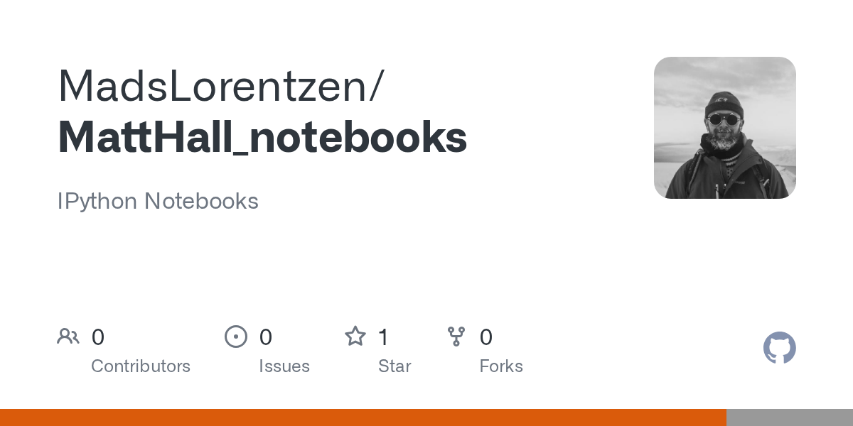 GitHub MadsLorentzen/MattHall_notebooks IPython Notebooks