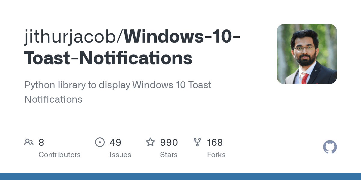 Windows10ToastNotifications/__init__.py at master · jithurjacob