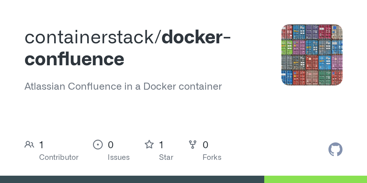 GitHub containerstack/dockerconfluence Atlassian Confluence in a