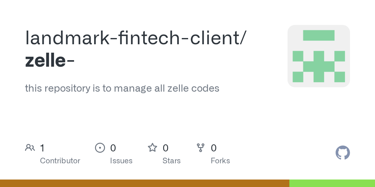 GitHub landmarkfintechclient/zelle this repository is to manage
