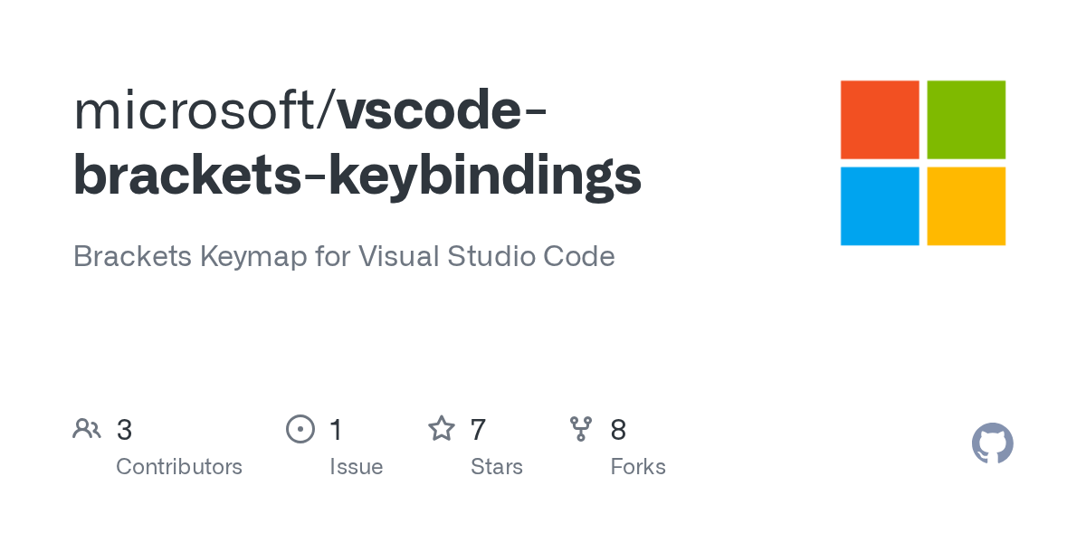 GitHub microsoft/vscodebracketskeybindings Brackets Keymap for