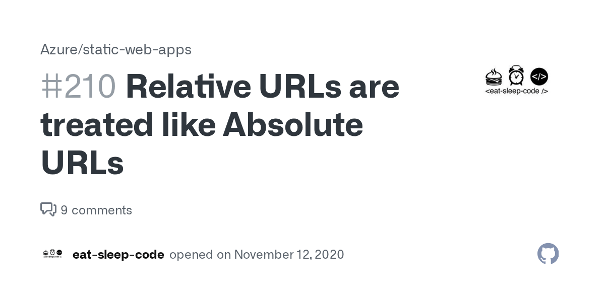 Relative URLs are treated like Absolute URLs · Issue 210 · Azure
