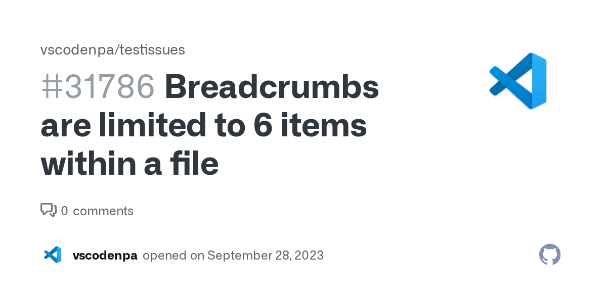 Breadcrumbs are limited to 6 items within a file · Issue 31786