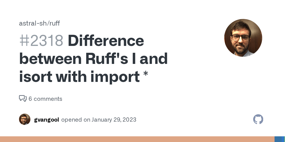 Difference between Ruff's I and isort with import * · Issue 2318