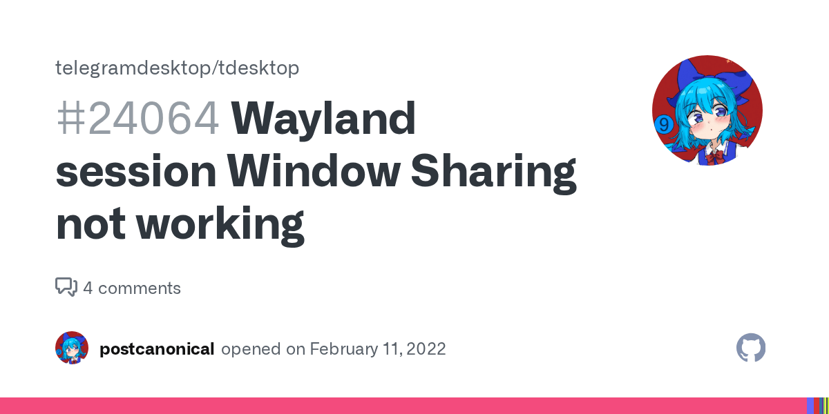 Wayland session Window Sharing not working · Issue 24064