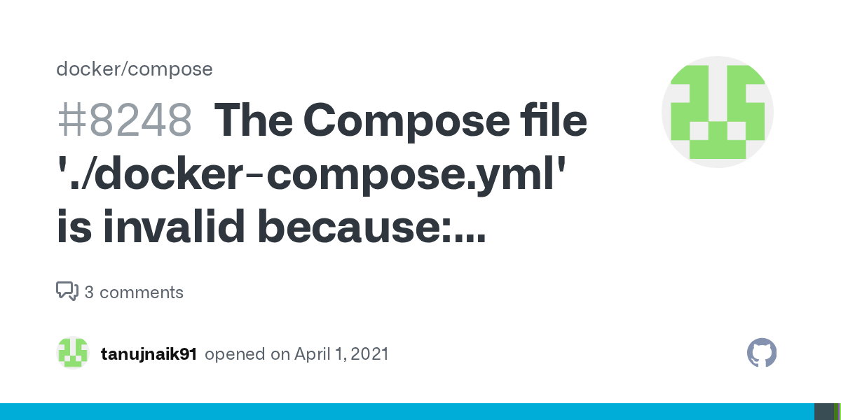The Compose file is invalid because services.db