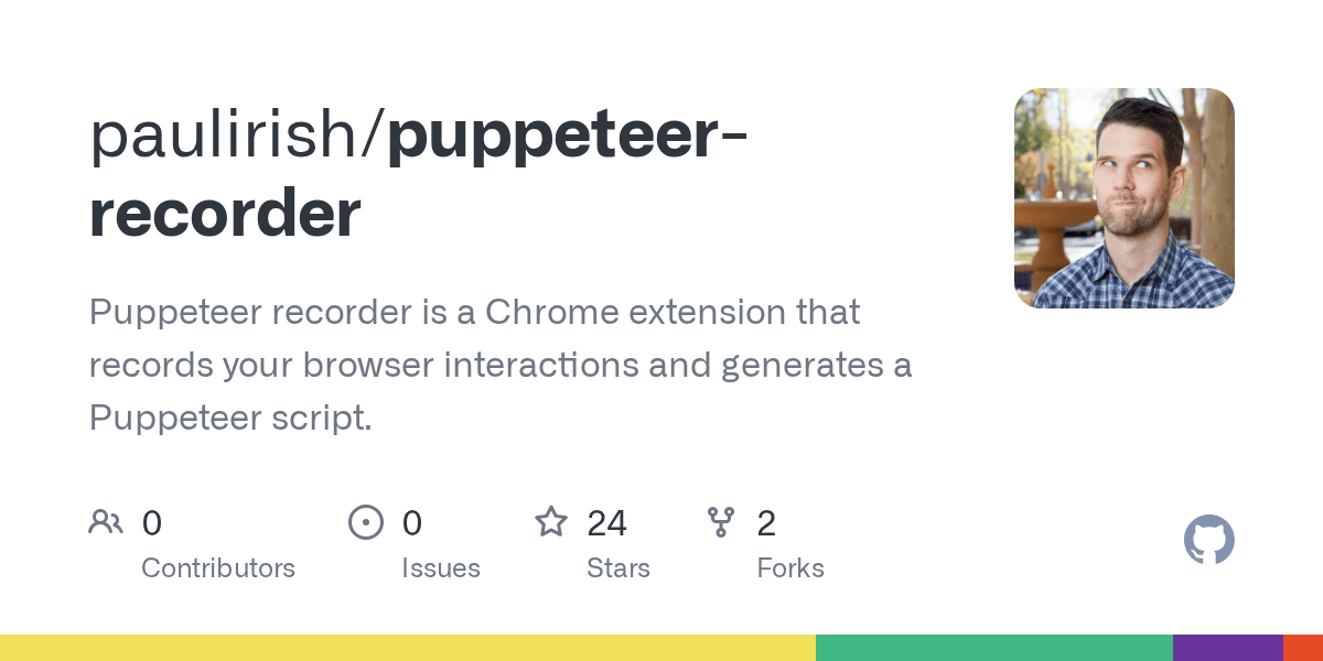 GitHub paulirish/puppeteerrecorder Puppeteer recorder is a Chrome