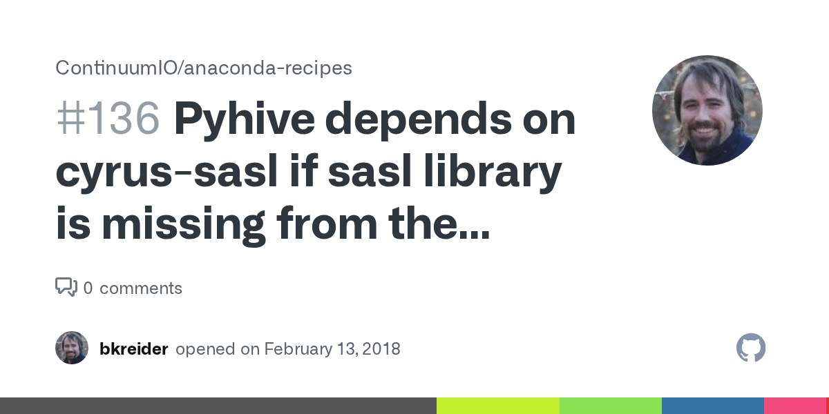 Pyhive depends on cyrussasl if sasl library is missing from the system
