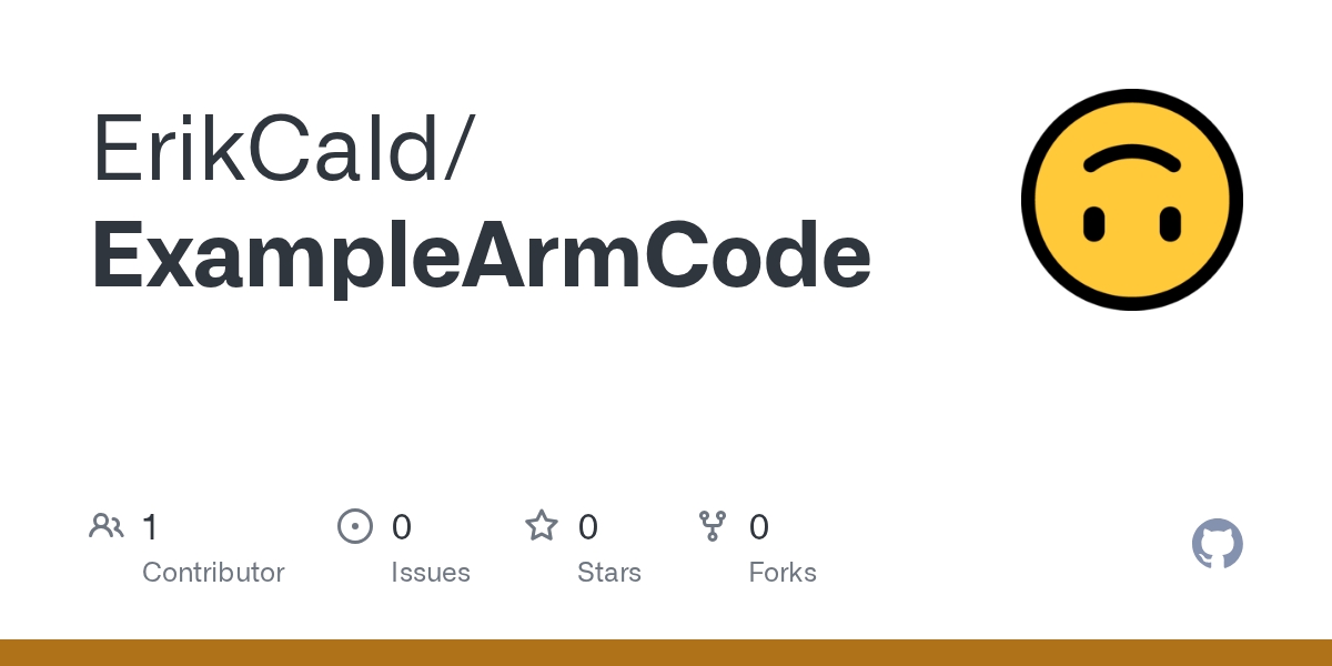 GitHub ErikCald/ExampleArmCode