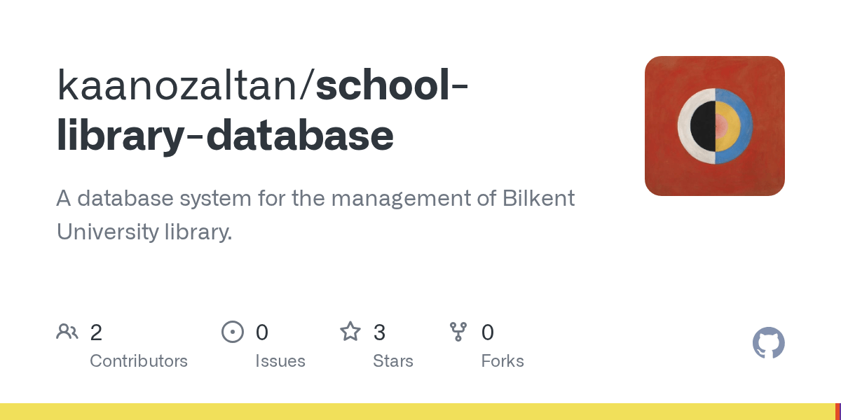 GitHub kaanozaltan/schoollibrarydatabase A database system for the