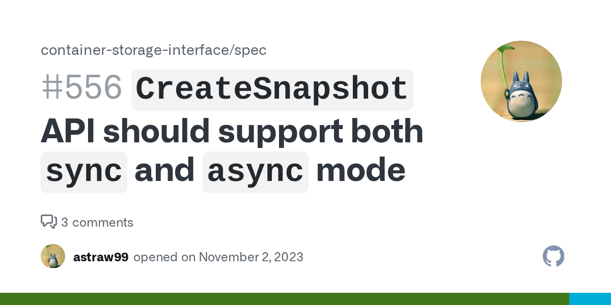`CreateSnapshot` API should support both `sync` and `async` mode