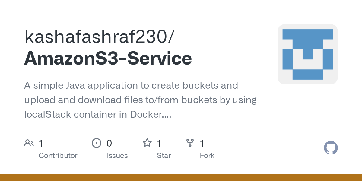 GitHub kashafashraf230/AmazonS3Service A simple Java application to