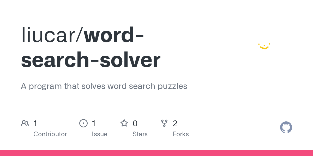 GitHub liucar/wordsearchsolver A program that solves word search