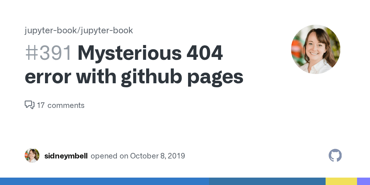Mysterious 404 error with github pages · Issue 391 · executablebooks