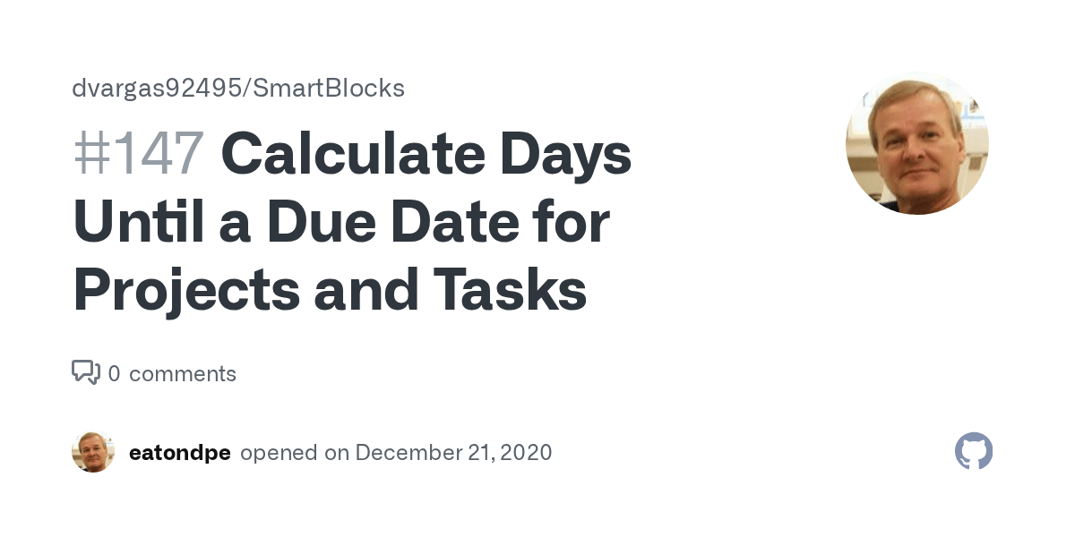 Calculate Days Until a Due Date for Projects and Tasks · Issue 147