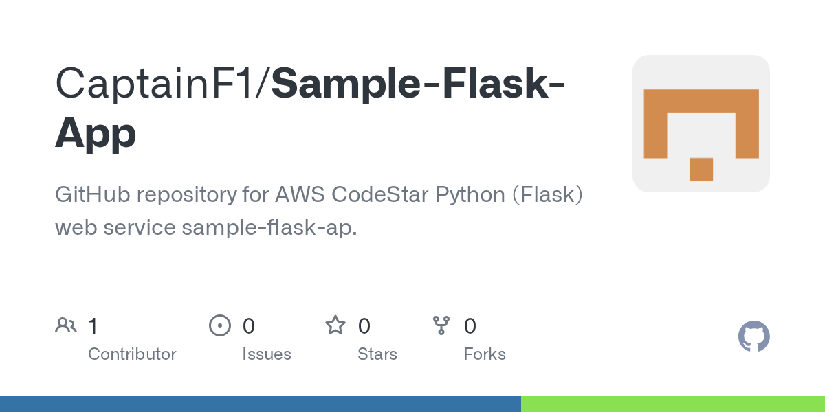 GitHub CaptainF1/SampleFlaskApp GitHub repository for AWS CodeStar
