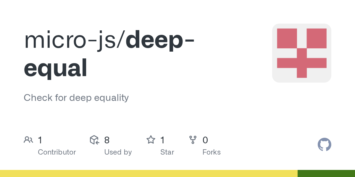 GitHub microjs/deepequal Check for deep equality