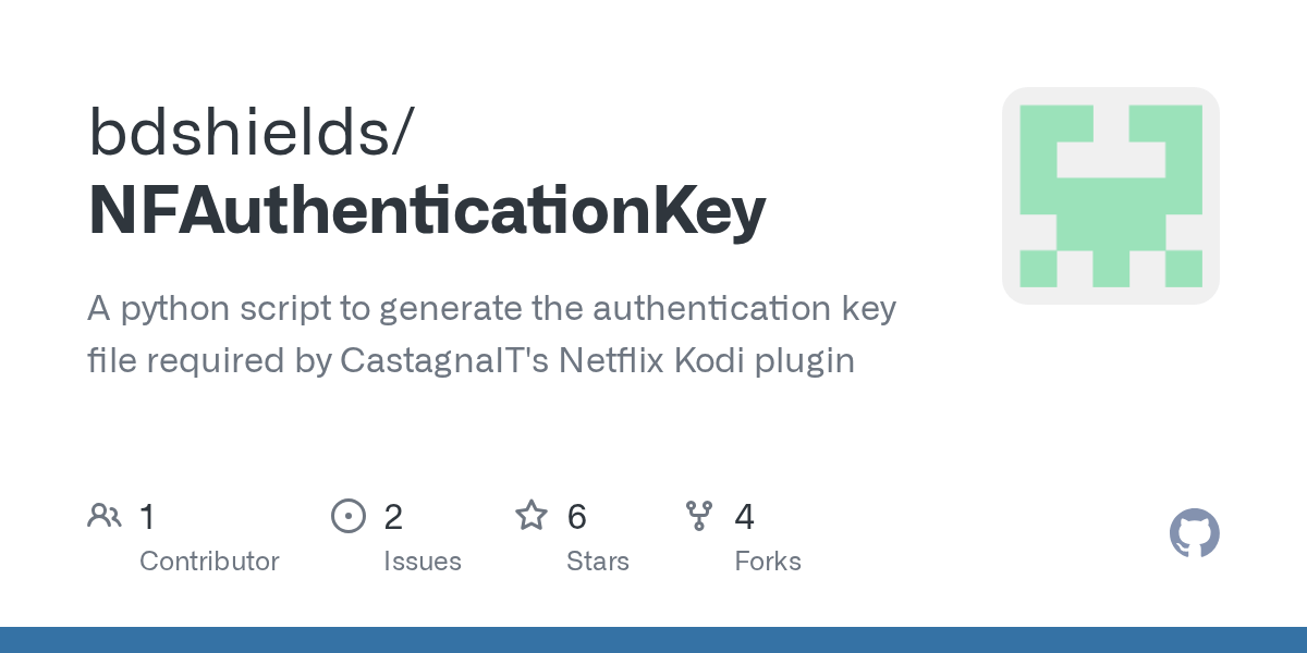 GitHub bdshields/NFAuthenticationKey A python script to generate the