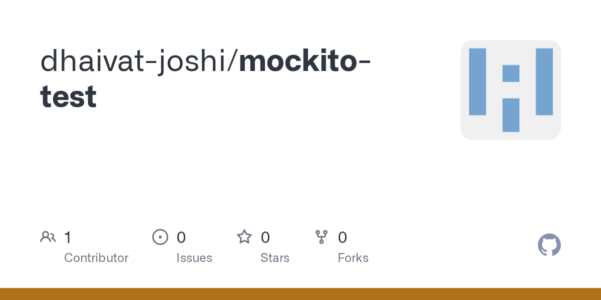 GitHub dhaivatjoshi/mockitotest