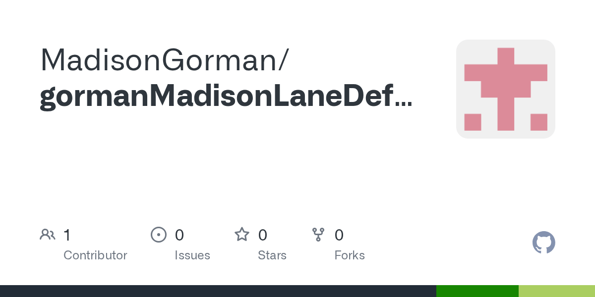 GitHub MadisonGorman/gormanMadisonLaneDefender