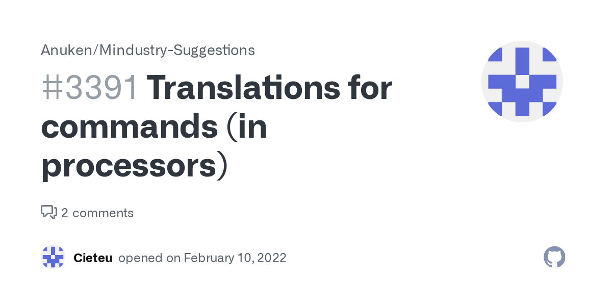 Translations for commands (in processors) · Issue 3391 · Anuken