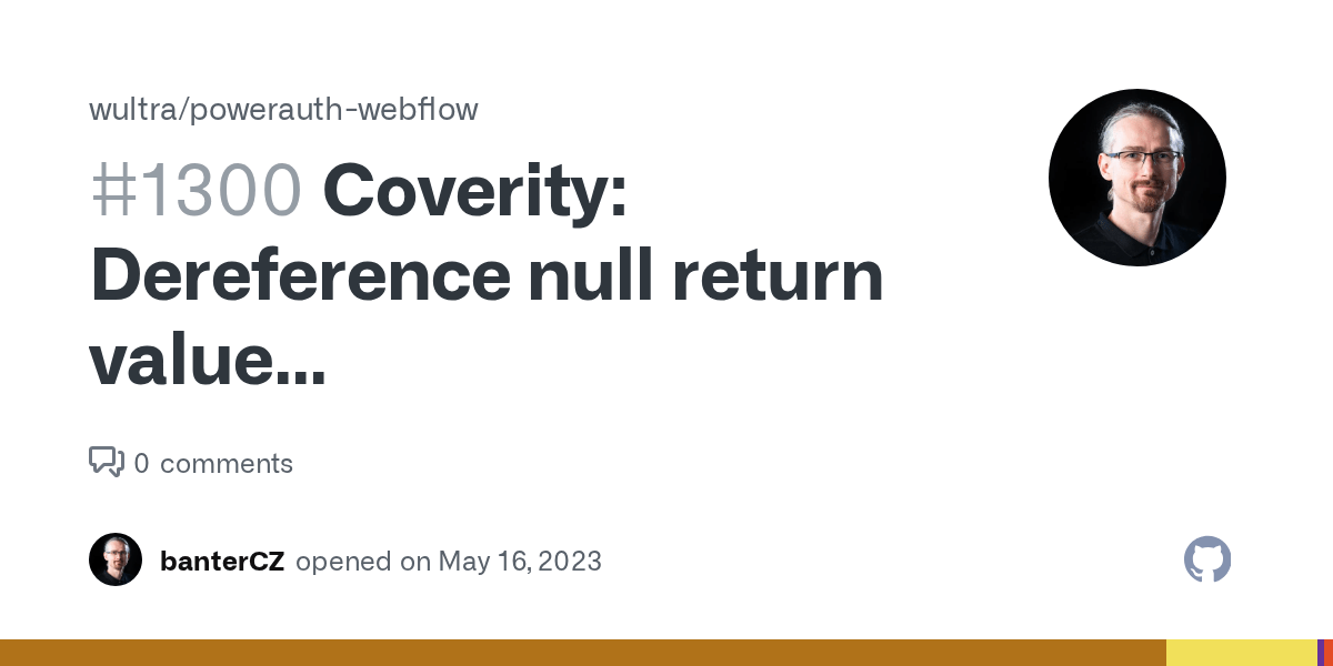 Coverity Dereference null return value AuthenticationService · Issue