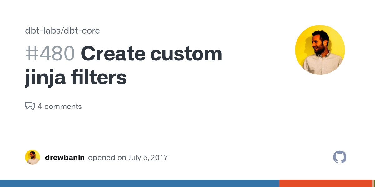 Create custom jinja filters · Issue 480 · dbtlabs/dbtcore · GitHub