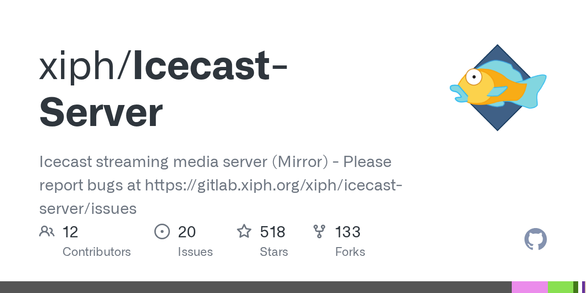 GitHub xiph/IcecastServer Icecast streaming media server (Mirror) Please report bugs at