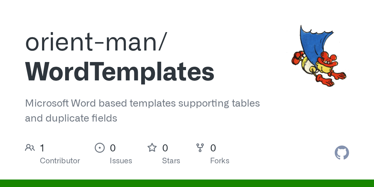 GitHub orientman/WordTemplates Microsoft Word based templates
