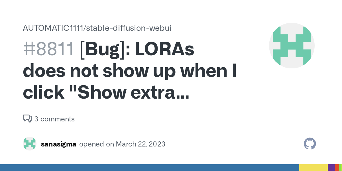 [Bug] LORAs does not show up when I click "Show extra networks