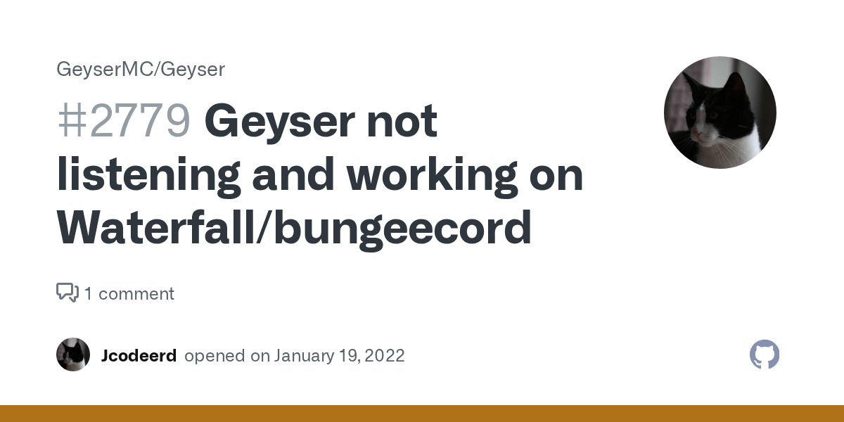 Geyser not listening and working on Waterfall/bungeecord · Issue 2779