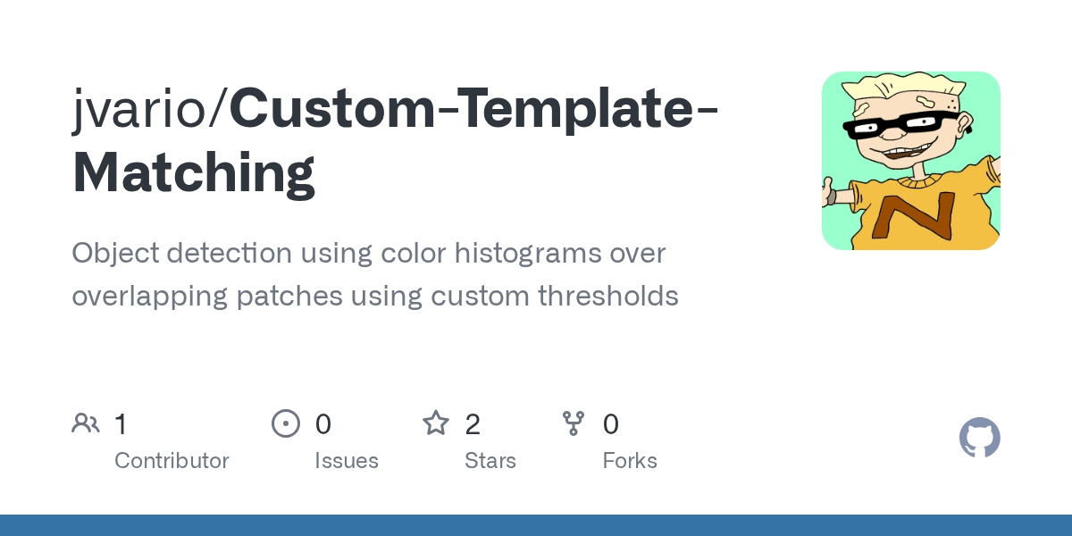 GitHub jvario/CustomTemplateMatching Object detection using color histograms over