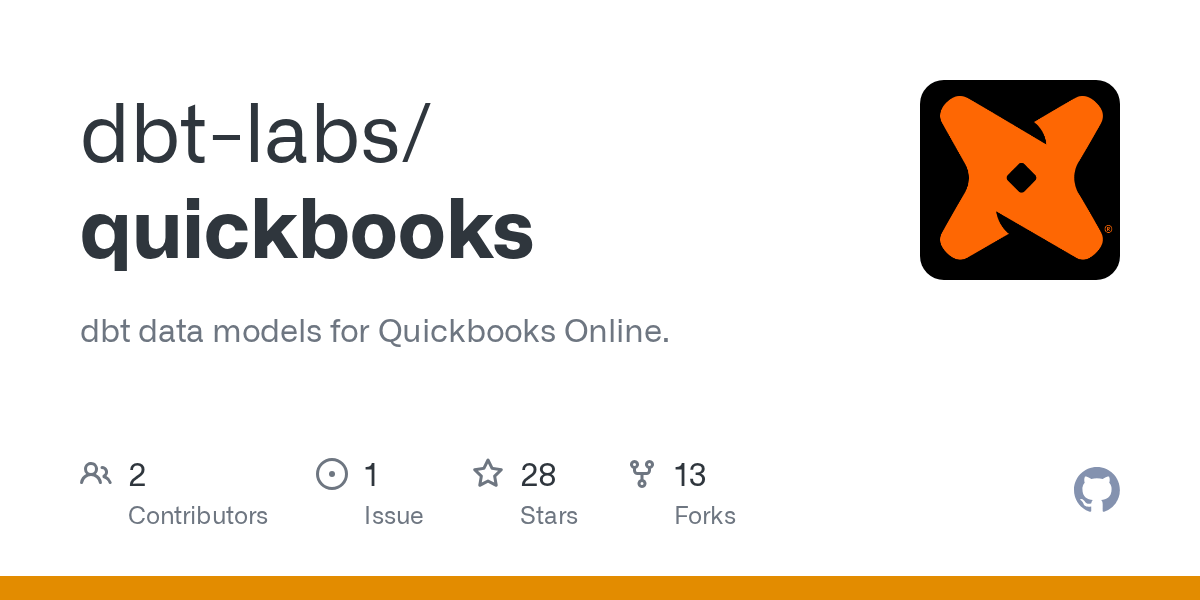 GitHub dbtlabs/quickbooks dbt data models for Quickbooks Online.