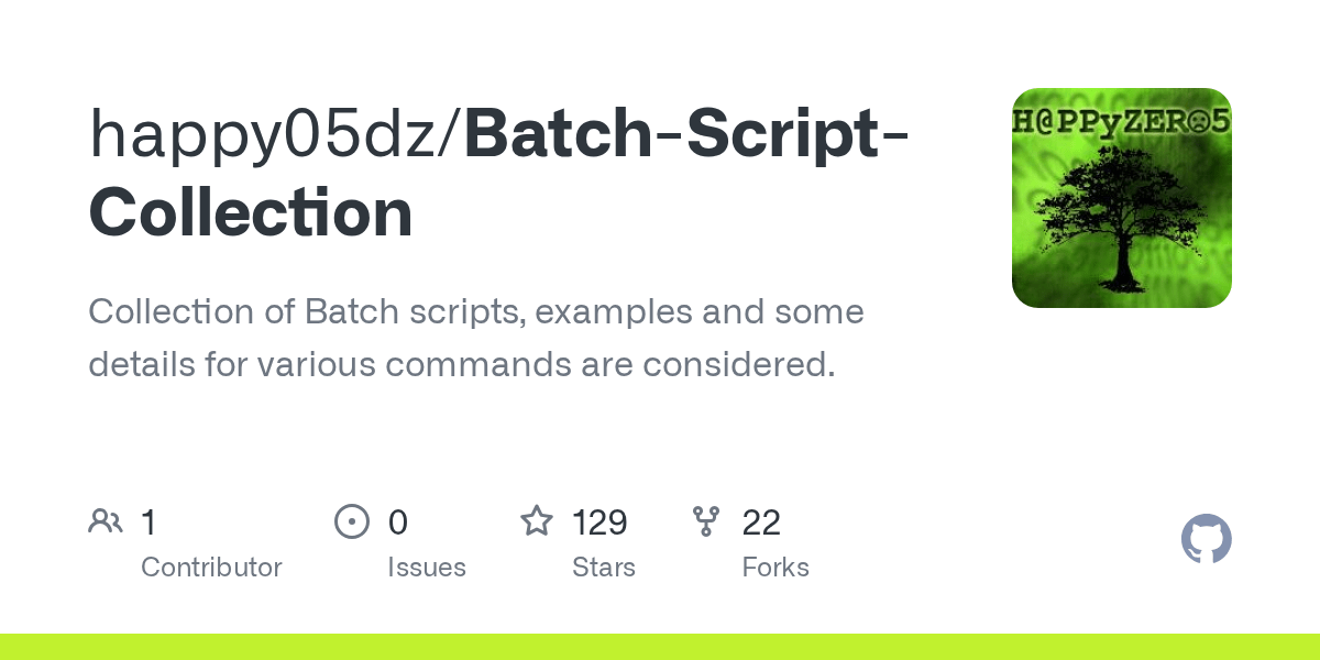 BatchScriptCollection/Run python script .bat at master · happy05dz