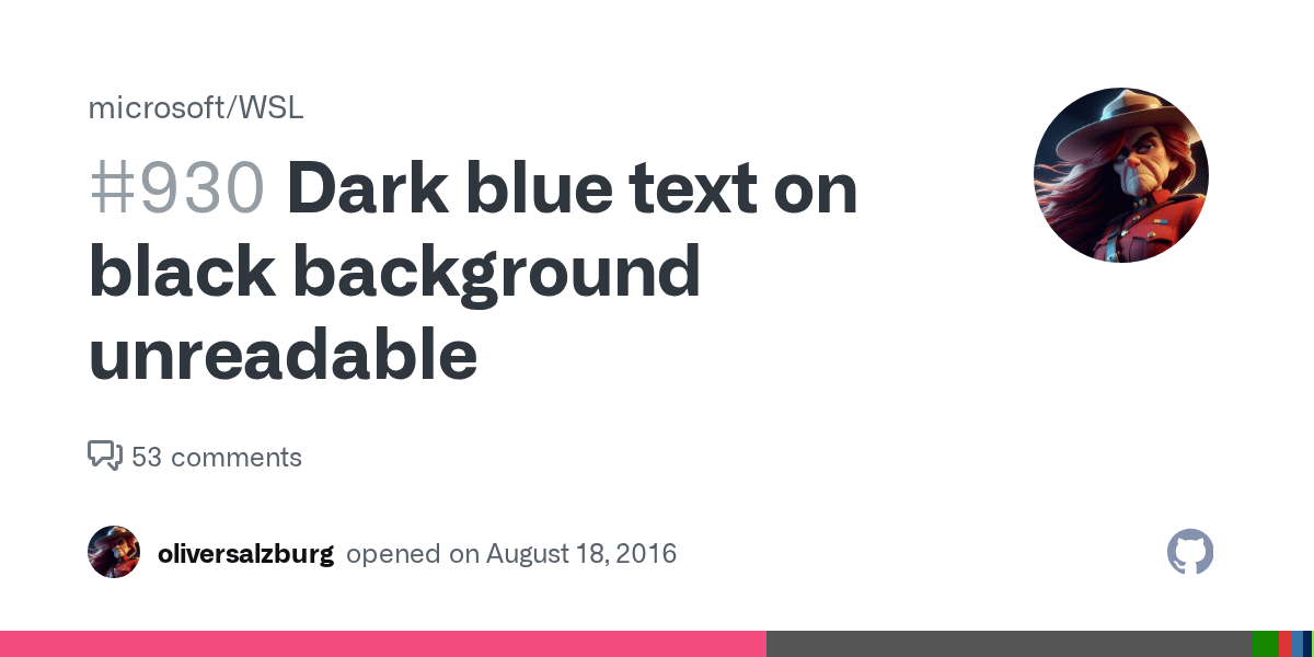 Dark blue text on black background unreadable · Issue 930 · microsoft