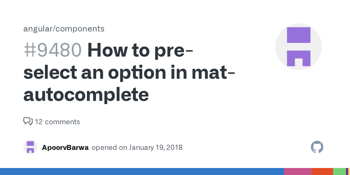 How to preselect an option in · Issue 9480 · angular