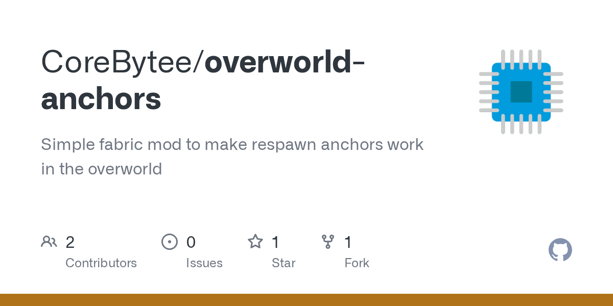 GitHub CoreBytee/overworldanchors Simple fabric mod to make respawn