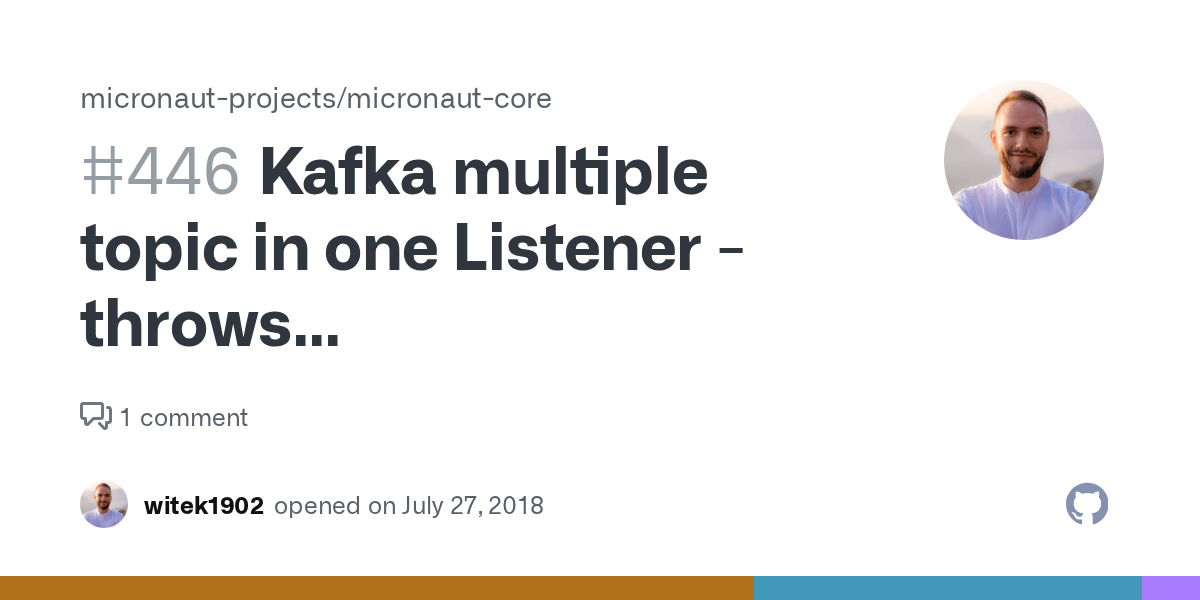 Kafka multiple topic in one Listener throws javax.management