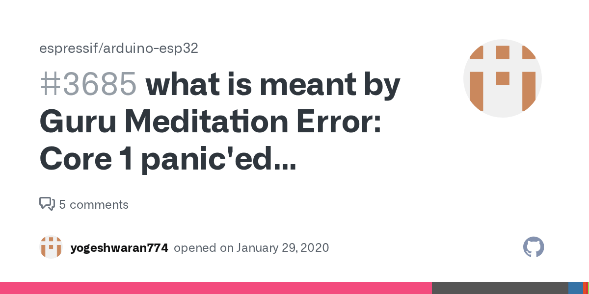 what is meant by Guru Meditation Error Core 1 panic'ed