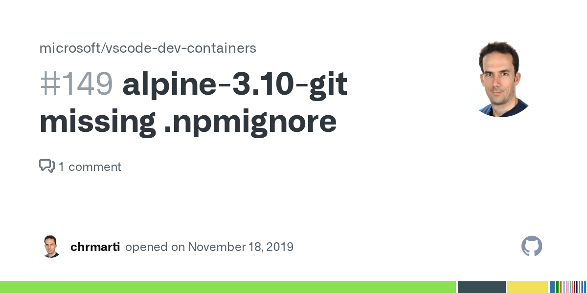alpine3.10git missing .npmignore · Issue 149 · microsoft/vscodedev