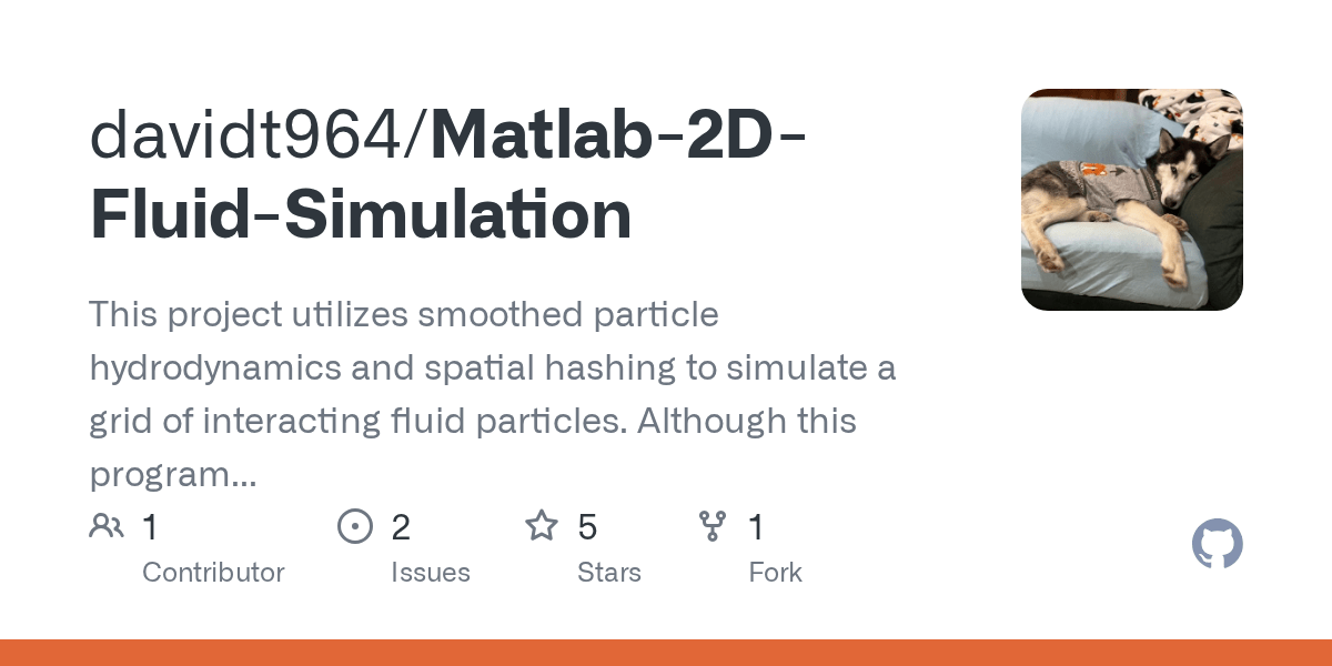 GitHub davidt964/Matlab2DFluidSimulation This project utilizes